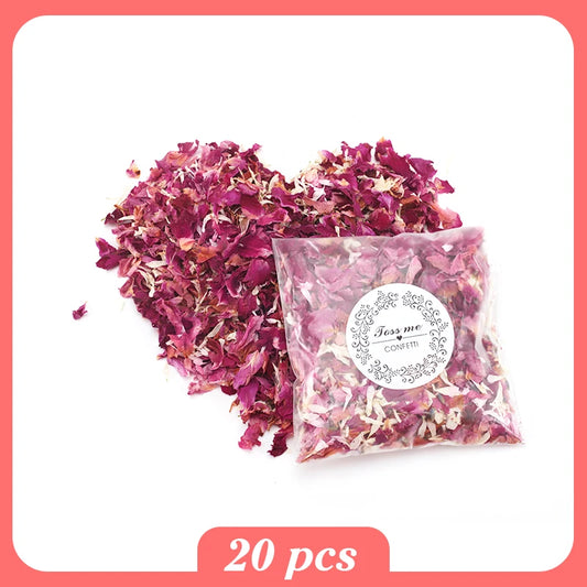 Natural Wedding Dried Flower Rose Petals Confetti Pop Bridal Shower Birthday Party DIY Decor Biodegradable Handmade Accessories