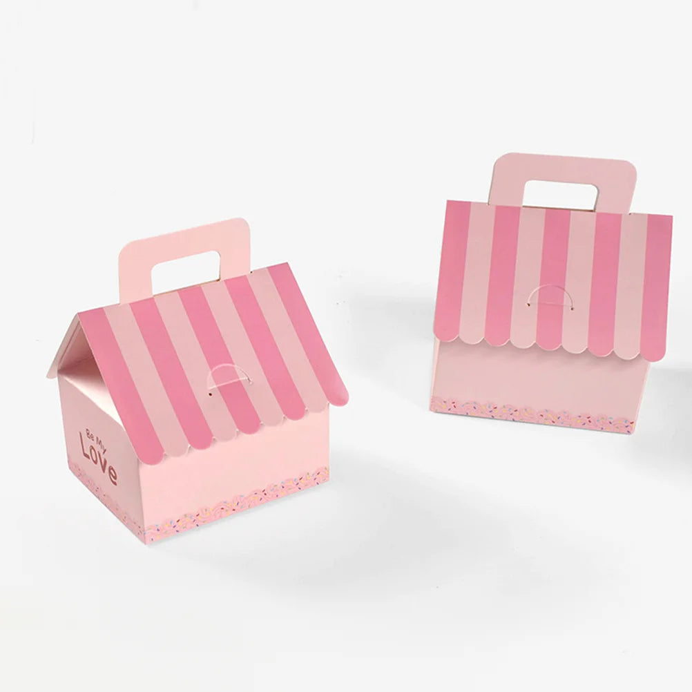 10 Pcs Castle Gift Box Portable Paper Cases Packing Boxes Carton Chocolate Sugar Container Candy Bags Cookies Girl