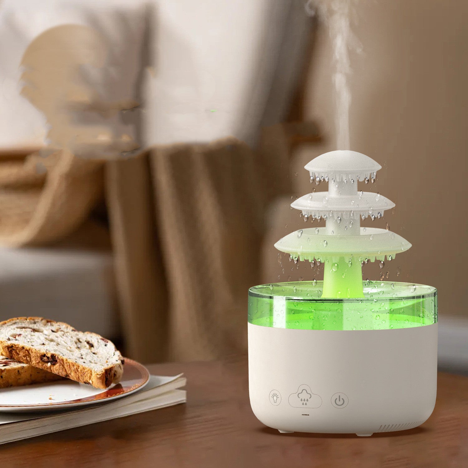 New Cloud Rain Air Humidifier Essential Oil Aromatherapy Diffuser USB Mute Mist Air Humidifier with Colorful Light