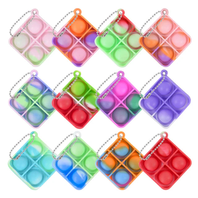 10/20pcs Mini Pop Keychain Toddler Sensory Fidget Toys Bulk Classroom Prizes Kids Birthday Party Favors Gift for Guests