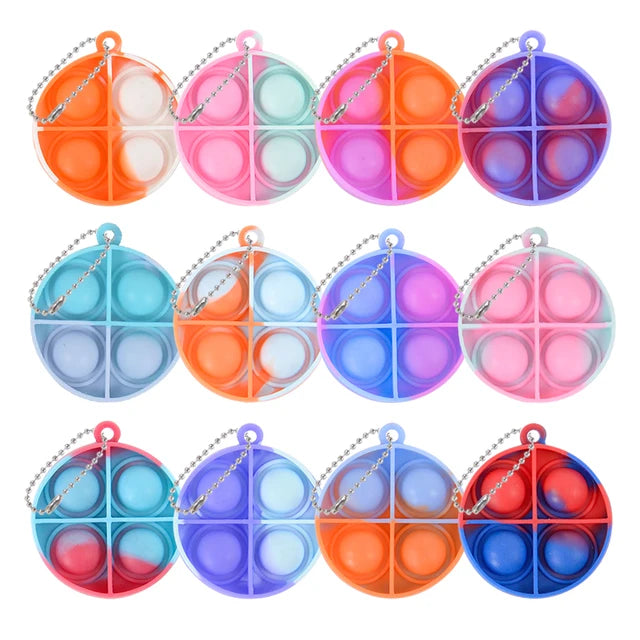 10/20pcs Mini Pop Keychain Toddler Sensory Fidget Toys Bulk Classroom Prizes Kids Birthday Party Favors Gift for Guests