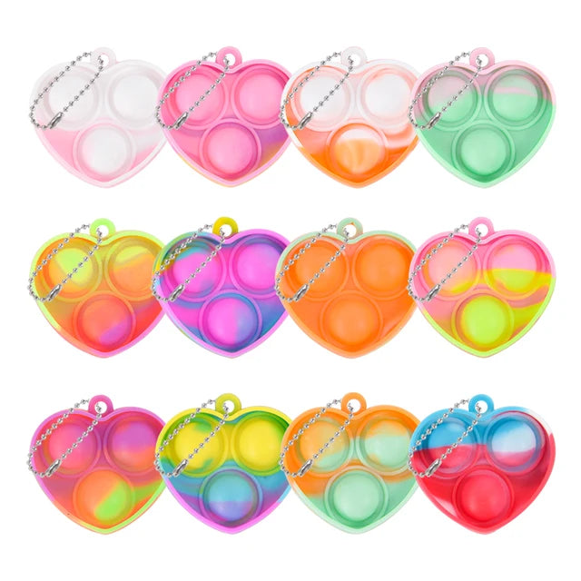 10/20pcs Mini Pop Keychain Toddler Sensory Fidget Toys Bulk Classroom Prizes Kids Birthday Party Favors Gift for Guests