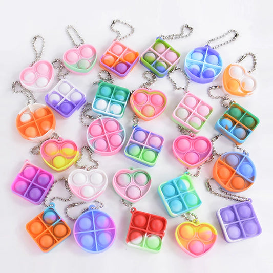 10/20pcs Mini Pop Keychain Toddler Sensory Fidget Toys Bulk Classroom Prizes Kids Birthday Party Favors Gift for Guests