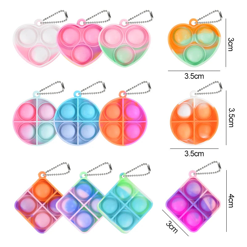 10/20pcs Mini Pop Keychain Toddler Sensory Fidget Toys Bulk Classroom Prizes Kids Birthday Party Favors Gift for Guests