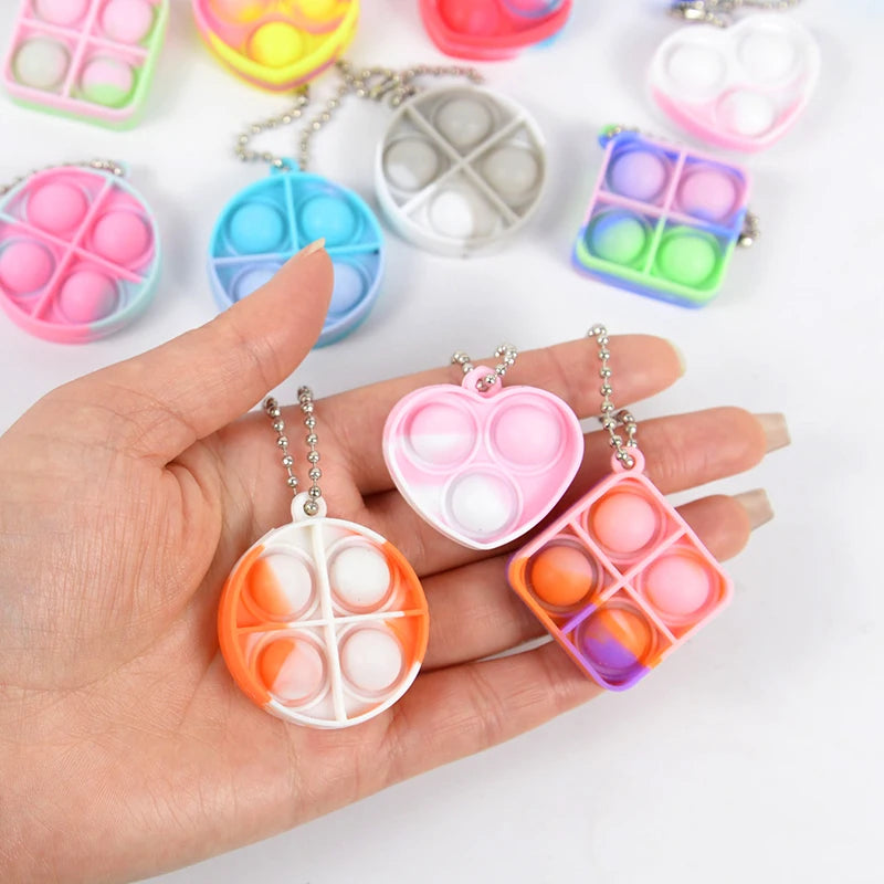 10/20pcs Mini Pop Keychain Toddler Sensory Fidget Toys Bulk Classroom Prizes Kids Birthday Party Favors Gift for Guests