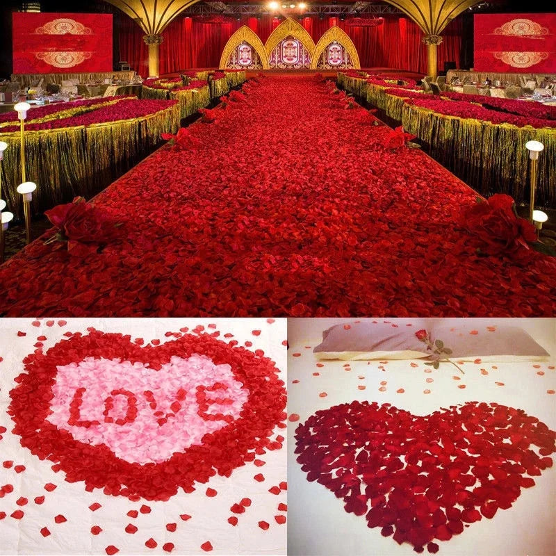 1000/3000pcs Sale Rose Flower Petal Wedding Silk White Petals Wedding Party Decor Red Rose Petal Artificial Flowers Supplies 50%