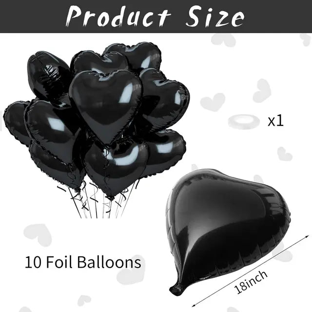 10pcs 18 inch black love aluminum film balloon decoration for Valentine's Day wedding and wedding room balloons