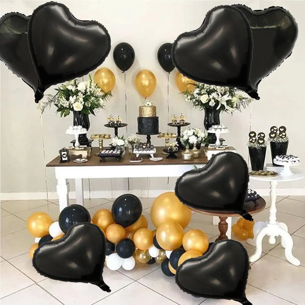 10pcs 18 inch black love aluminum film balloon decoration for Valentine's Day wedding and wedding room balloons