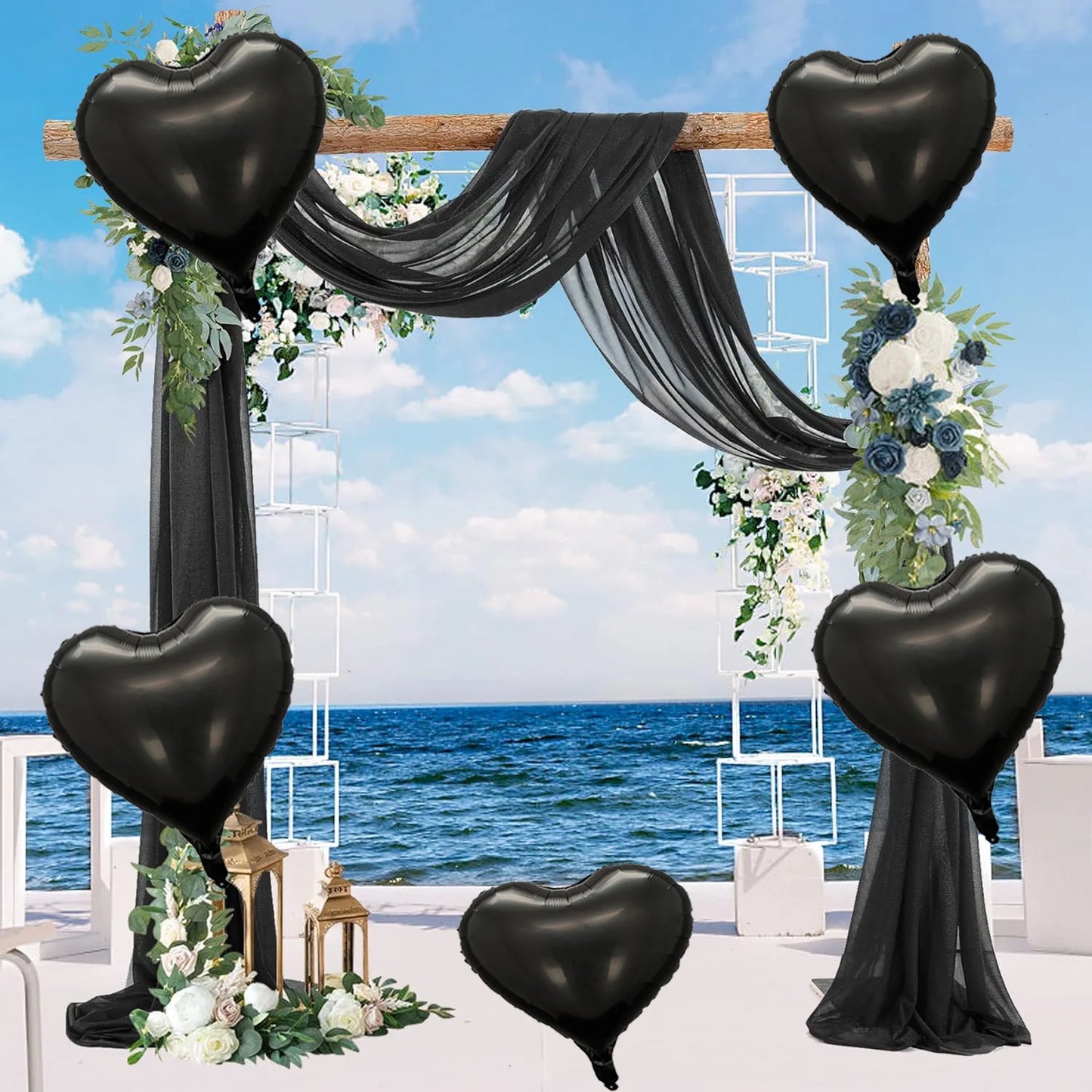 10pcs 18 inch black love aluminum film balloon decoration for Valentine's Day wedding and wedding room balloons