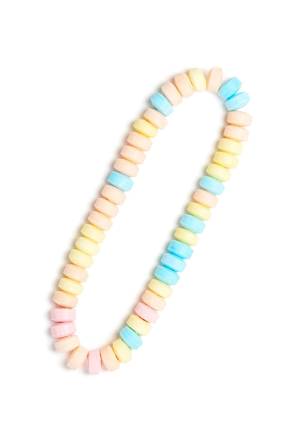 36 Candy Necklaces Individually Wrapped, Choker Style, Nostalgic Pastel Candy Jewelry Perfect for Party Favors, Pinata Fillers and Goodie Bags, Packed in a Convenient Display Tub, by