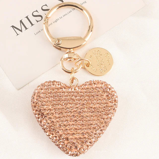 1PC Crystal Round Ball Keychain Female Stylish Portable Full Rhinestone Leather Strass Lanyard Bag Charms Pendant Car Key Ring