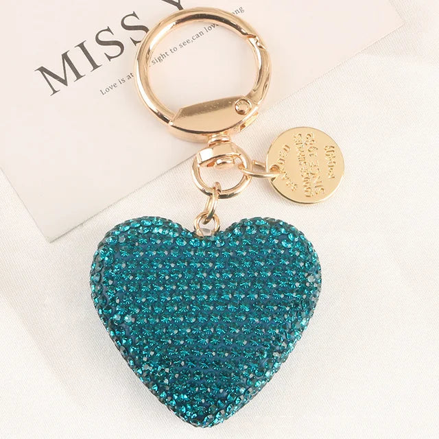 1PC Crystal Round Ball Keychain Female Stylish Portable Full Rhinestone Leather Strass Lanyard Bag Charms Pendant Car Key Ring