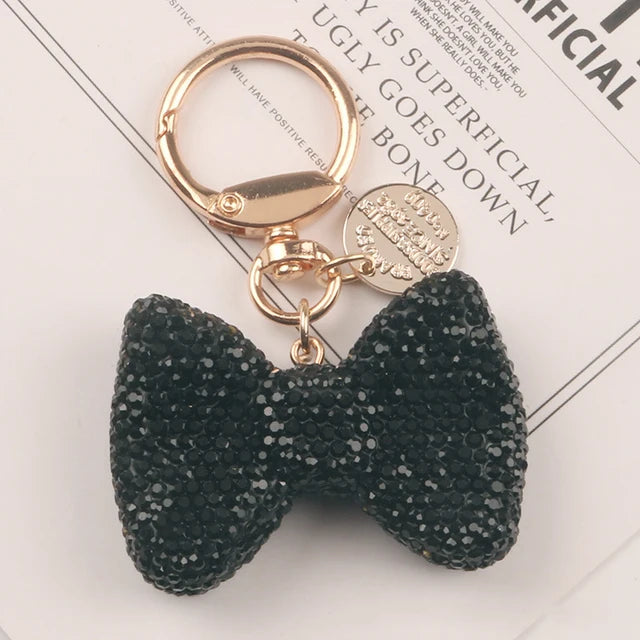 1PC Crystal Round Ball Keychain Female Stylish Portable Full Rhinestone Leather Strass Lanyard Bag Charms Pendant Car Key Ring