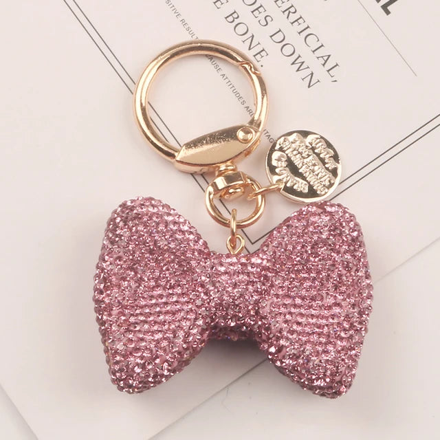 1PC Crystal Round Ball Keychain Female Stylish Portable Full Rhinestone Leather Strass Lanyard Bag Charms Pendant Car Key Ring