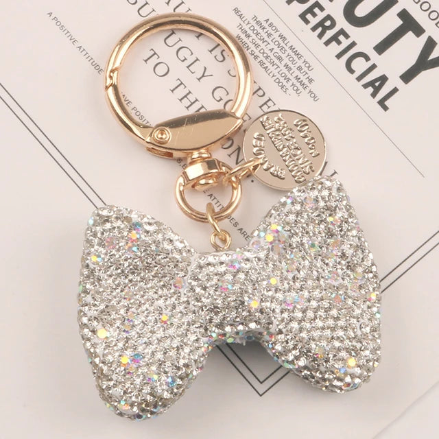 1PC Crystal Round Ball Keychain Female Stylish Portable Full Rhinestone Leather Strass Lanyard Bag Charms Pendant Car Key Ring