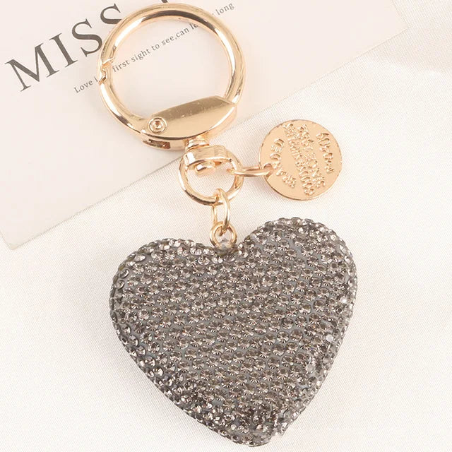 1PC Crystal Round Ball Keychain Female Stylish Portable Full Rhinestone Leather Strass Lanyard Bag Charms Pendant Car Key Ring