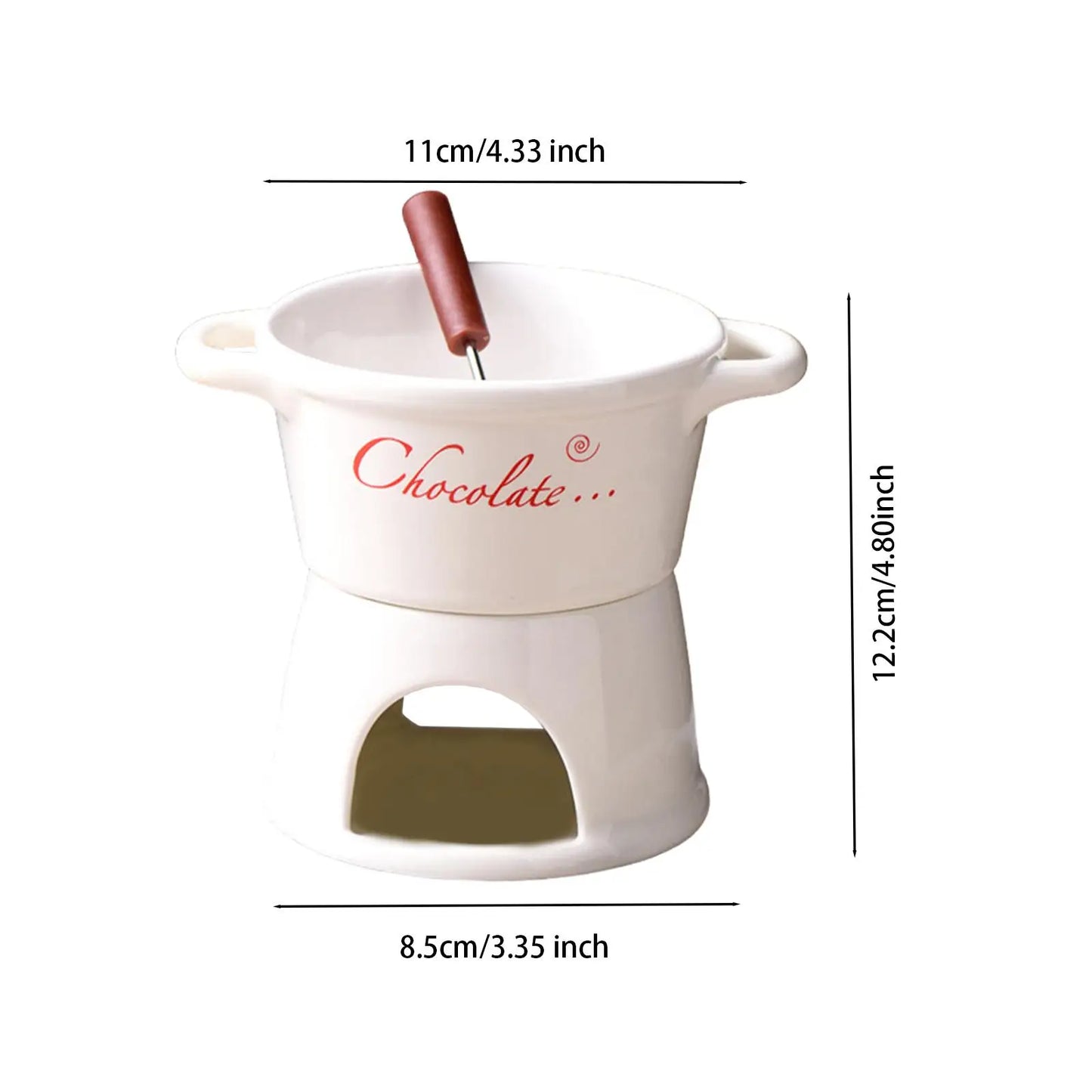 Chocolate Fondue Pot Chocolate Melter Pot Kitchen Appliances Cookware Cheese Fondue Pot for Candy Party Cheese Snack Dessert