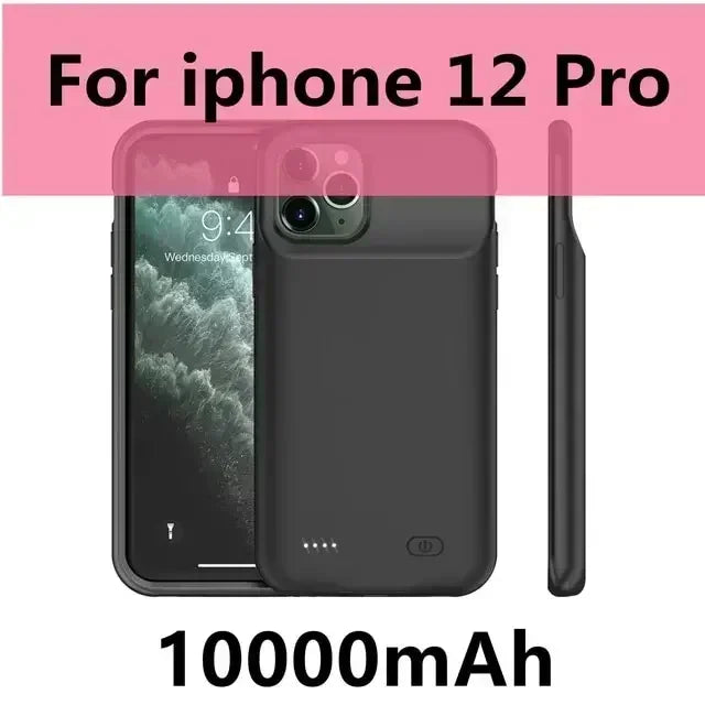 10000mAh Battery Charger Case for IPhone 11 12 13 14 Pro Max Mini for Apple 6 6S 7 8 Plus X XR XS MAX Power Bank Charging Cover