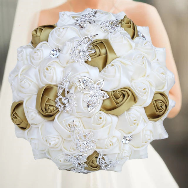 1pc/lot  Cream Wedding Bouquet  Artificial Flowers Wedding Bouquet for wedding party