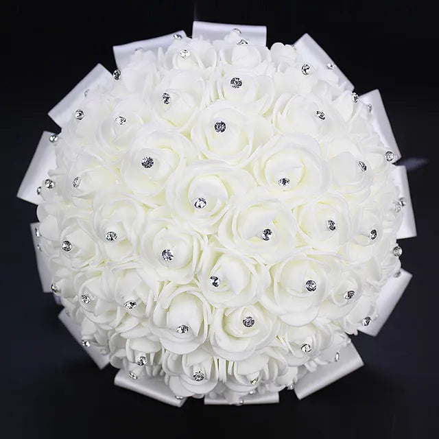 1pc/lot  Cream Wedding Bouquet  Artificial Flowers Wedding Bouquet for wedding party