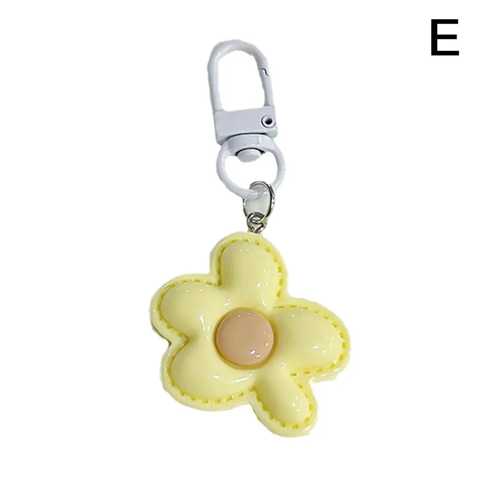 Candy Color Flower Keychain Lovely Flower Keychain Cute Backpack Ornaments Pendant Keyring For Bag Jewelry Gifts