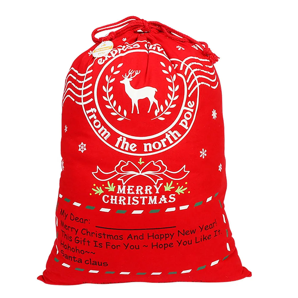 Warm Christmas Large Santa Sack Felt Candy Gifts Bag Canvas Storage Bags Kids Christmas Decoration New Year 2023 50*70cm