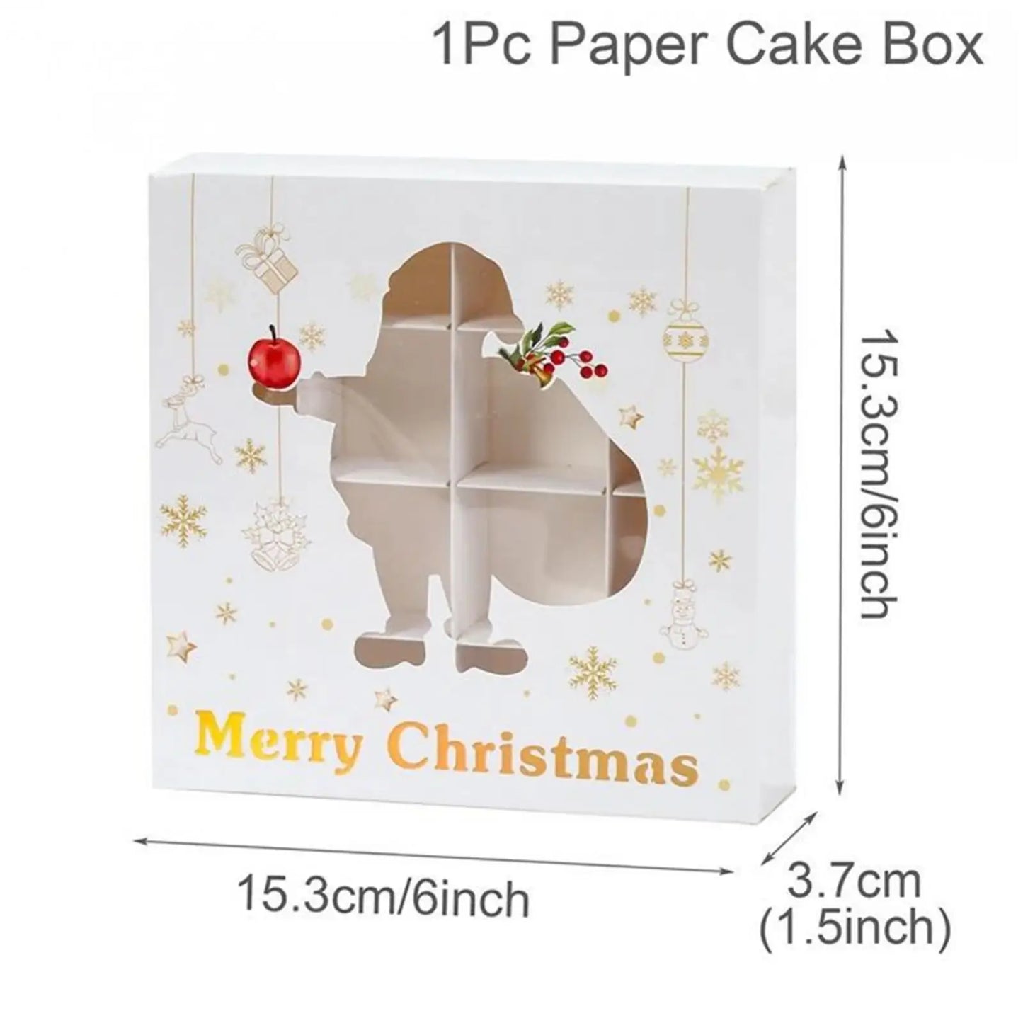 Christmas Candy Box Cookie Gift Basket with Clear Window Decorative Treat Box Pastry Container for Wrapping Gifts.