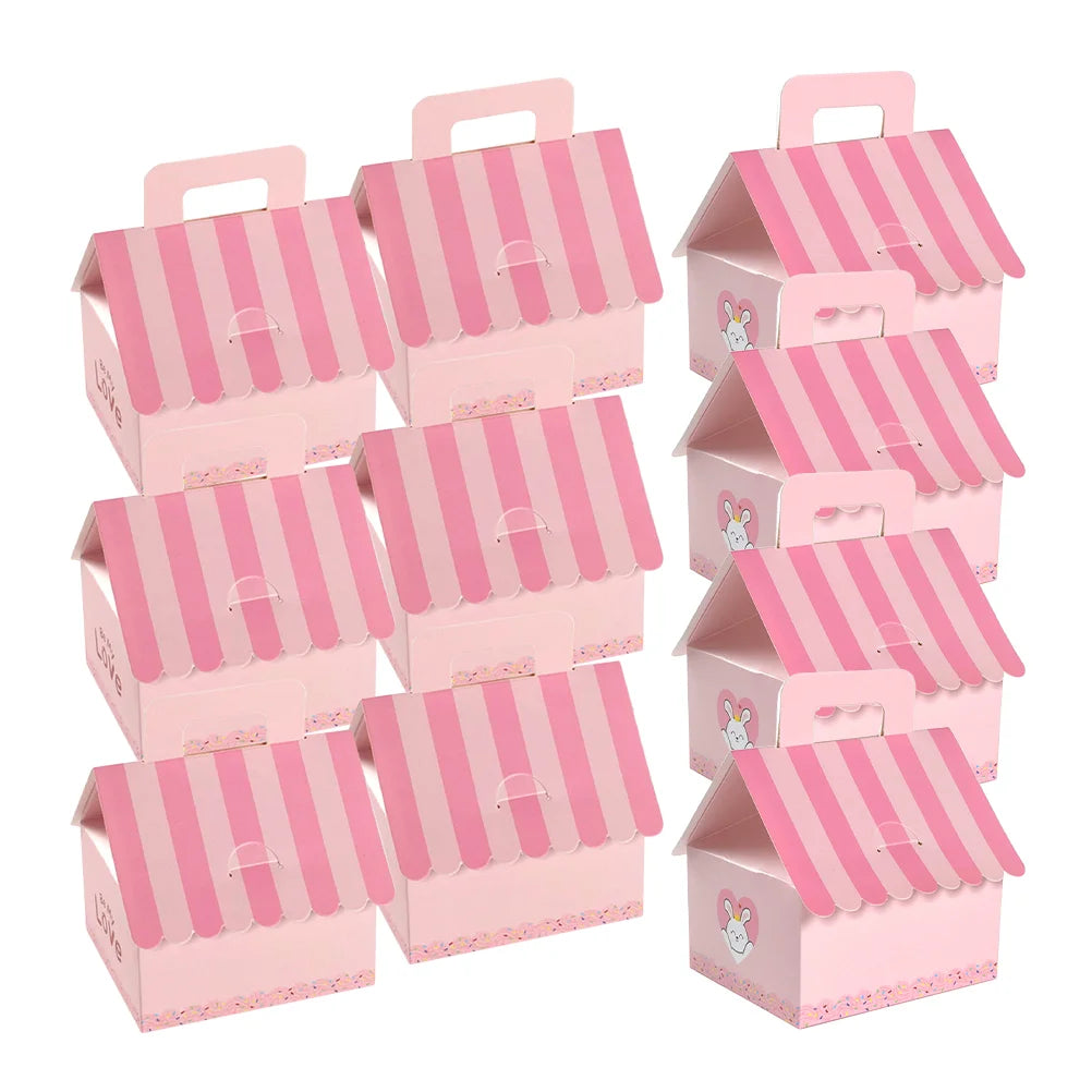 10 Pcs Castle Gift Box Portable Paper Cases Packing Boxes Carton Chocolate Sugar Container Candy Bags Cookies Girl