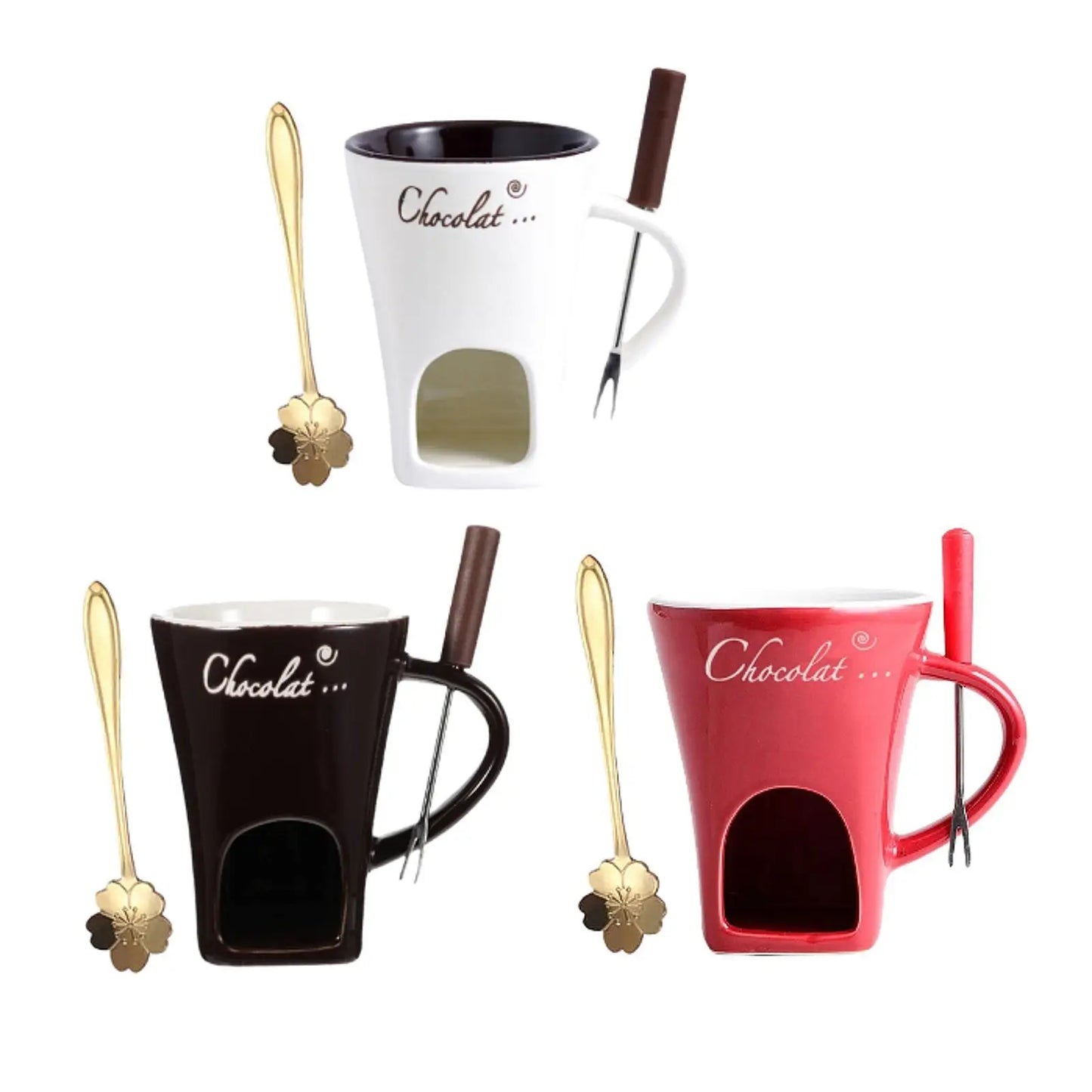 Chocolate Fondue Pot Hot Pot Set Cookware Candy Snack Cooking Chocolate Melter Pot Ice Cream Hot Pot Cup Cheese Fondue Cup