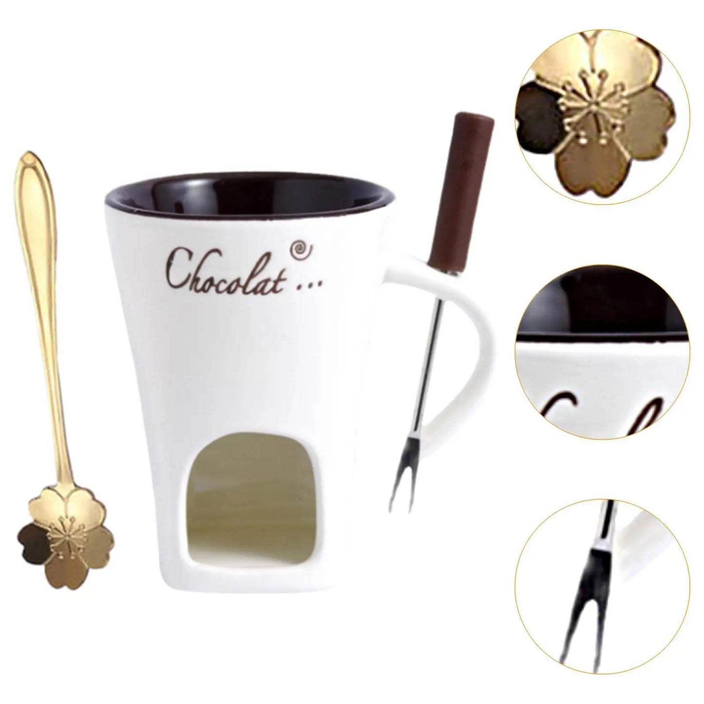 Chocolate Fondue Pot Wedding Caramel Anniversary Cookware Fondue Warmer Mug