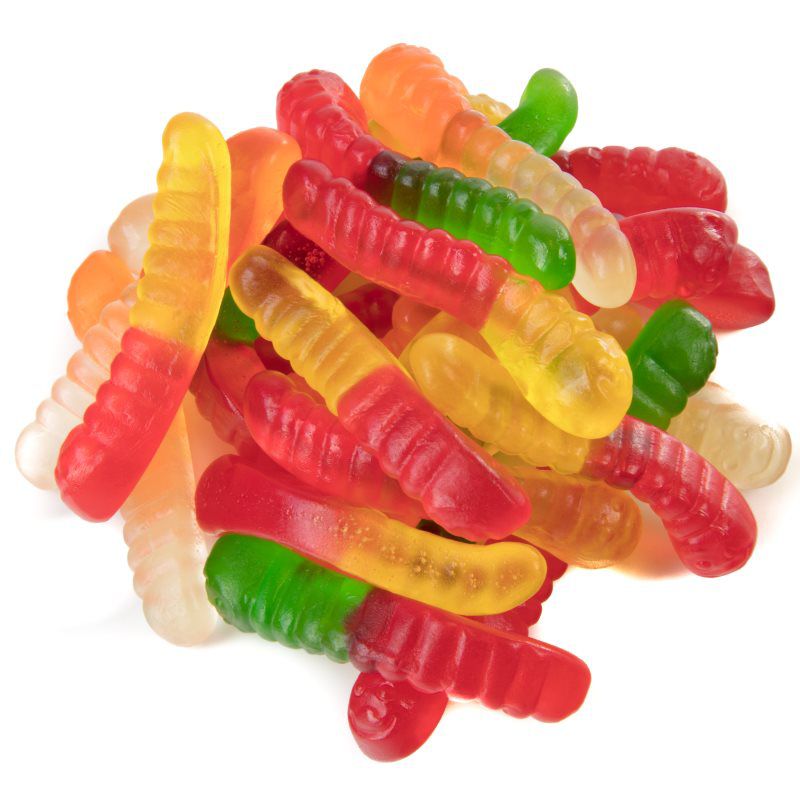 Gummi Worm Mini Asst Fruit 2" Candy Toppings | TR Toppers G455-201 | Premium Dessert Toppings, Mix-Ins and Inclusions | Canadian Distribution-0