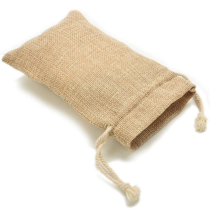 Mini Rustic Burlap Pouch Sack  Drawstring Gift Jewelry Pouches Bags for Wedding Favors Christmas Rustic