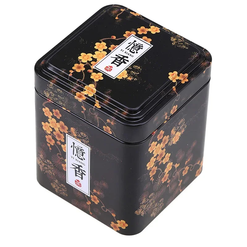 WCIC Tea Caddies Iron Tin Box for Candy Biscuit Cookie Chocolate Storage Box Coffee Can for Gift Retro Chinese Tea Caddies