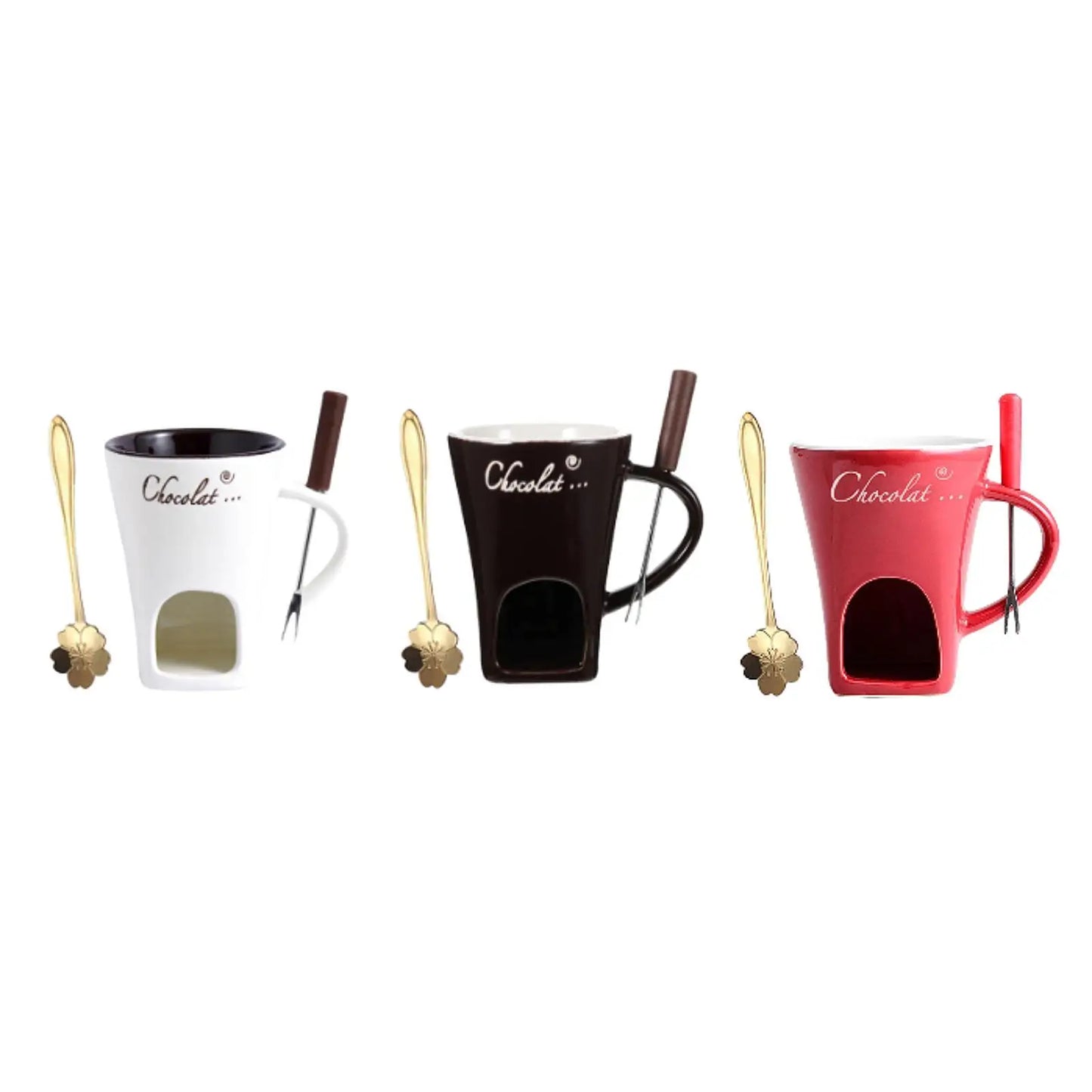 Chocolate Fondue Pot Hot Pot Set Cookware Candy Snack Cooking Chocolate Melter Pot Ice Cream Hot Pot Cup Cheese Fondue Cup