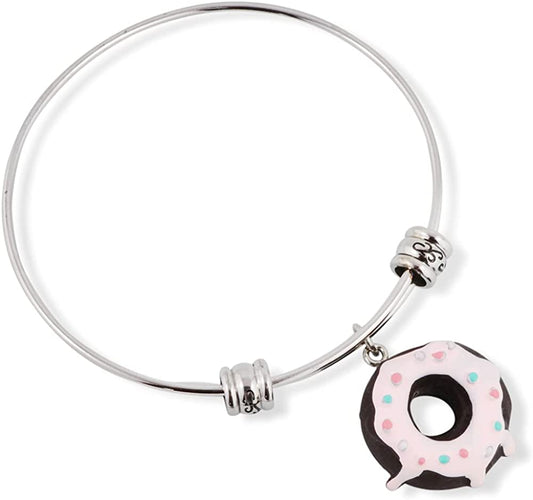 Emerald Park Jewelry Donut (Black with White Icing and Sprinkles) Fancy Bangle-0