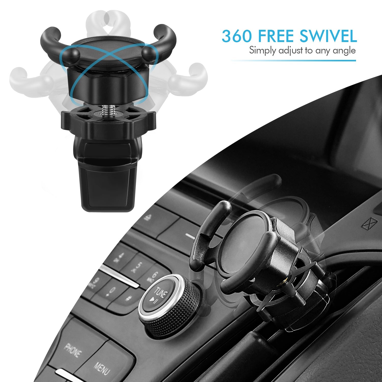 Air Vent Mount Phone Holder with Adjustable Switch Lock for Popsocket-3