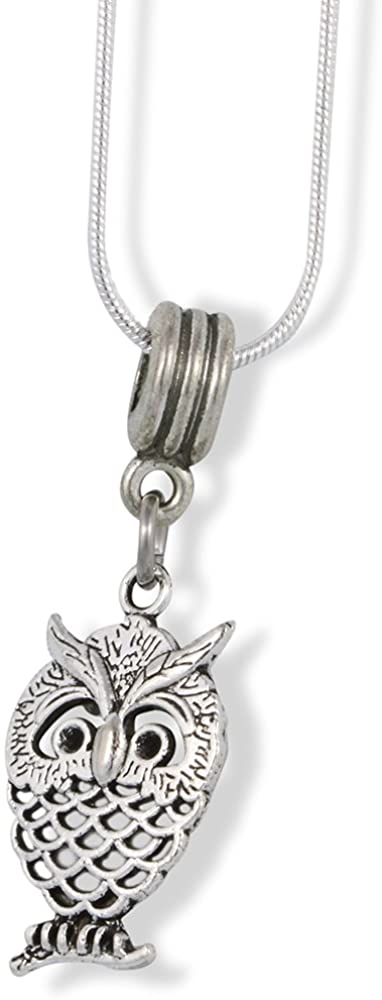 Emerald Park Jewelry Owl Charm Snake Chain Necklace-0