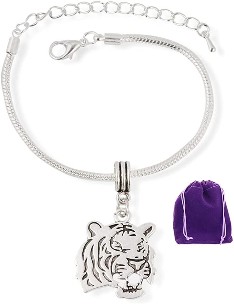 Emerald Park Jewelry Tiger Bracelet | Stainless Steel Snake Chain Bracelet-0