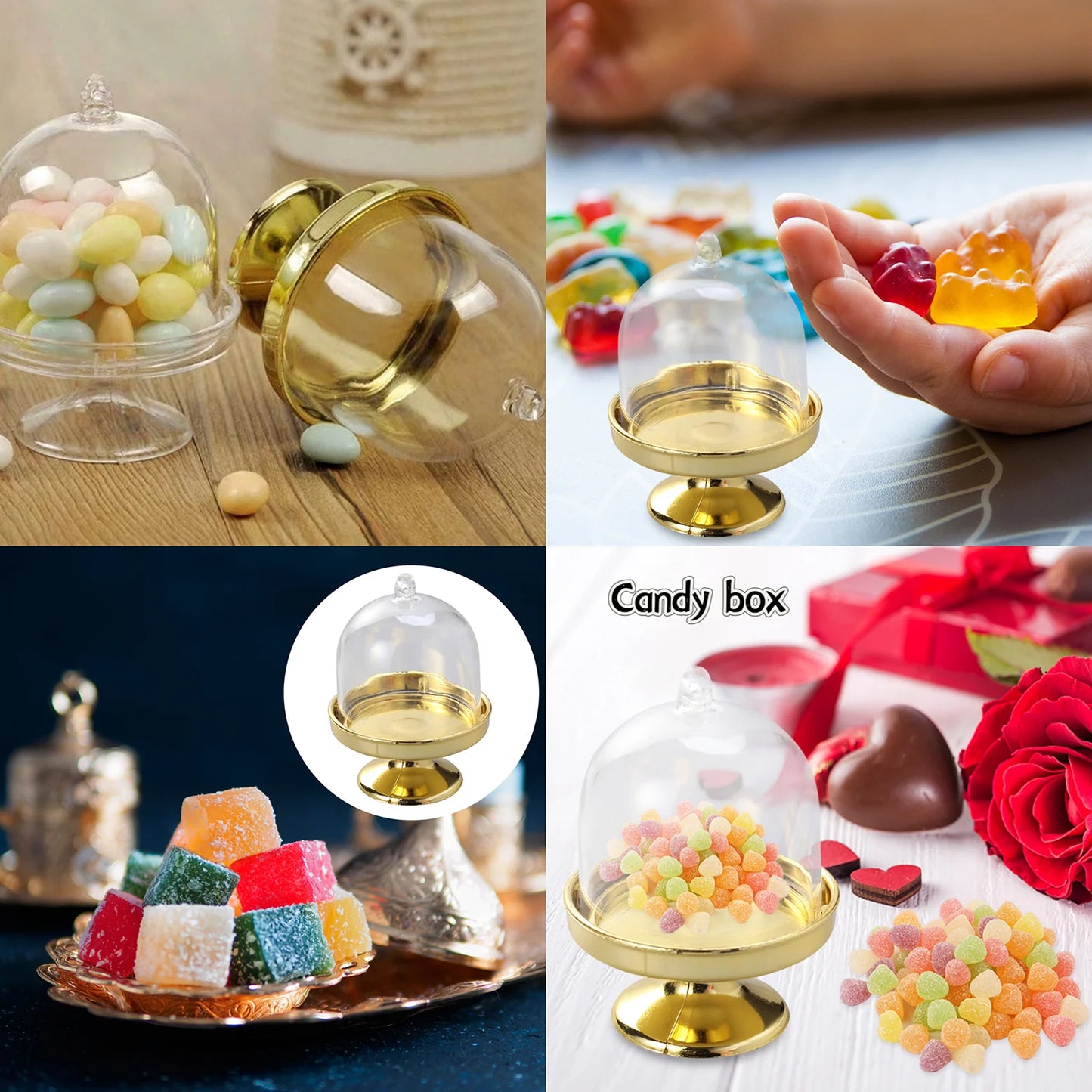 4/8pcs Snack Packaging Box Cupcake Container Plate Mini Transparent Candy  Box for Baby Shower Wedding Home Decoration