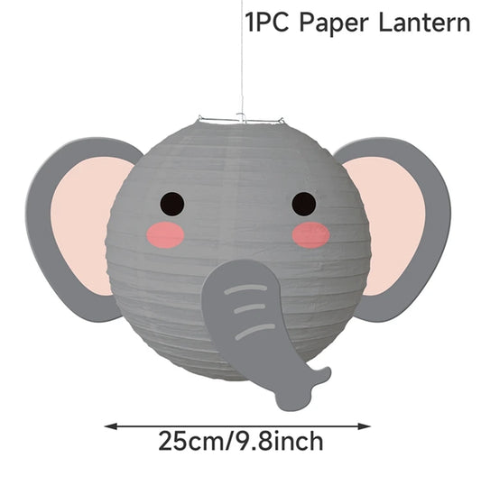 Jungle Animal Birthday Paper Ball Lampion Lanterns Jungle Safari Theme Lanterns Birthday Party Decor Kids Boy Baby Shower Decor