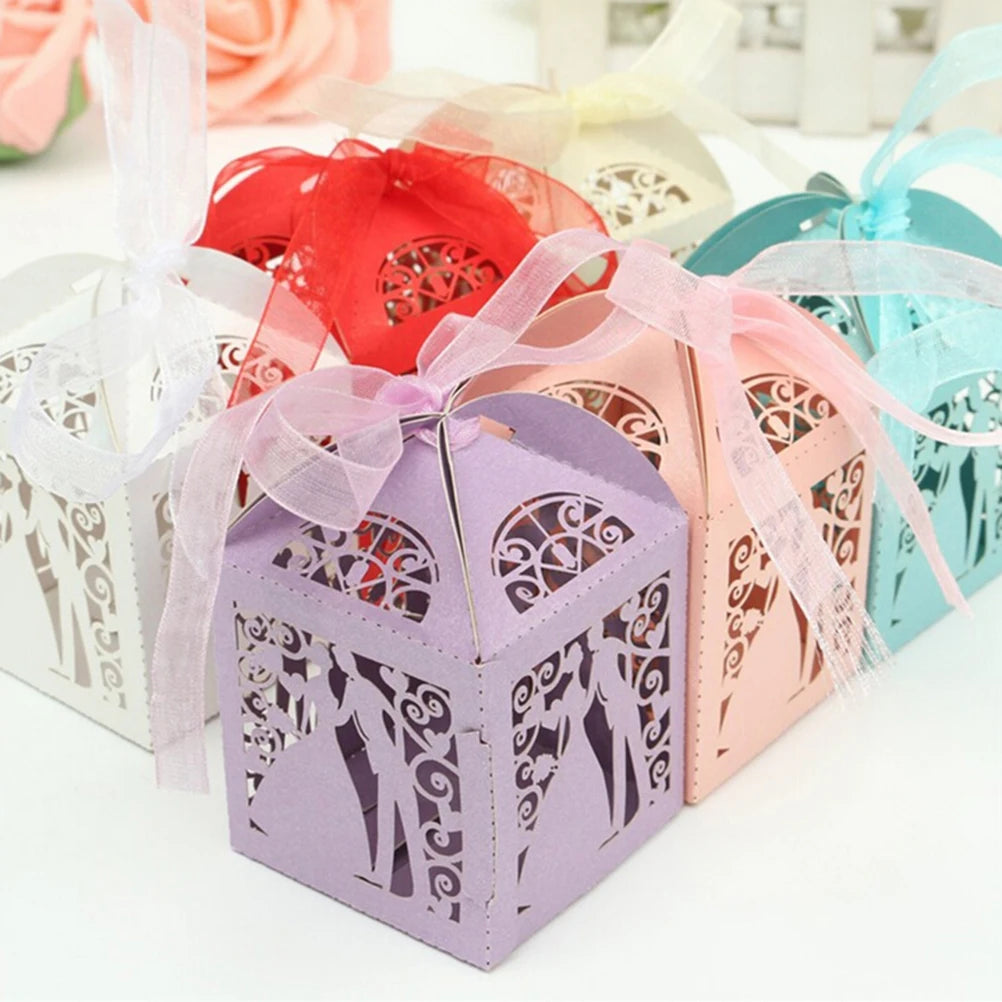 10Pcs/Lot Candy Box/Bombonera/Candy Jar, Candy Packaging/Wedding Gift/Cart/Chocolate Box, Bonbonniere Party Supplies