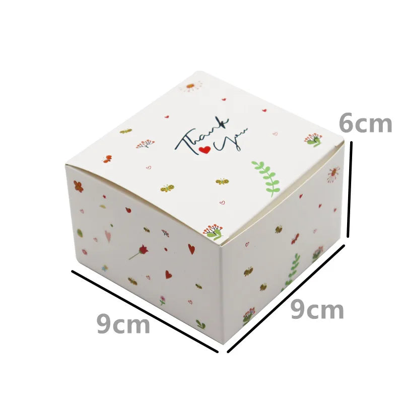 35Pcs/Lot 9x9x6cm Xmas Gift Paper Box Christmas Decoration For Home Guests Cookies Packing Party Supplies