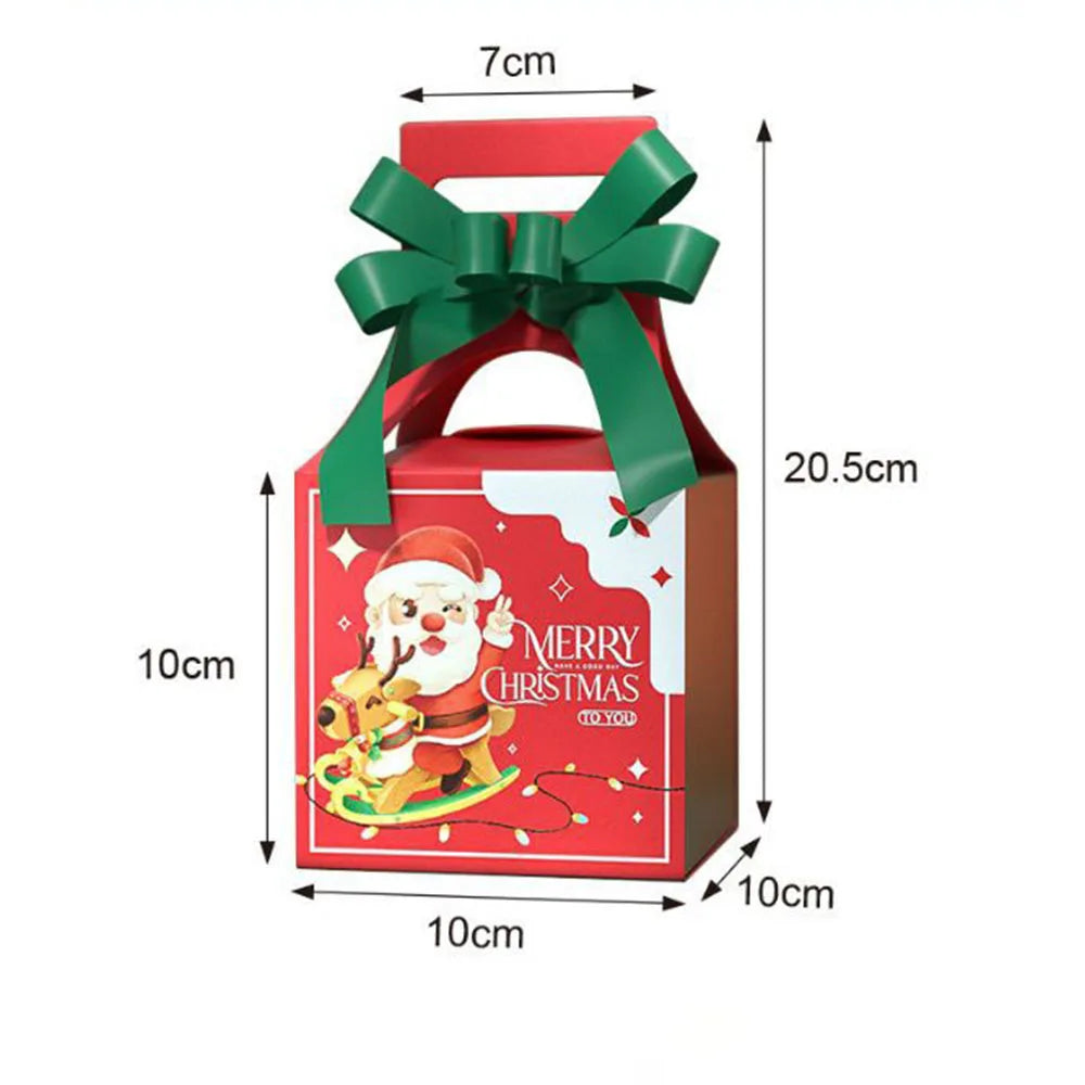 Merry Christmas Candy Paper Box Santa Elk Handheld Gift Packaging Box Christmas Decoration for Home Happy New Year 2025