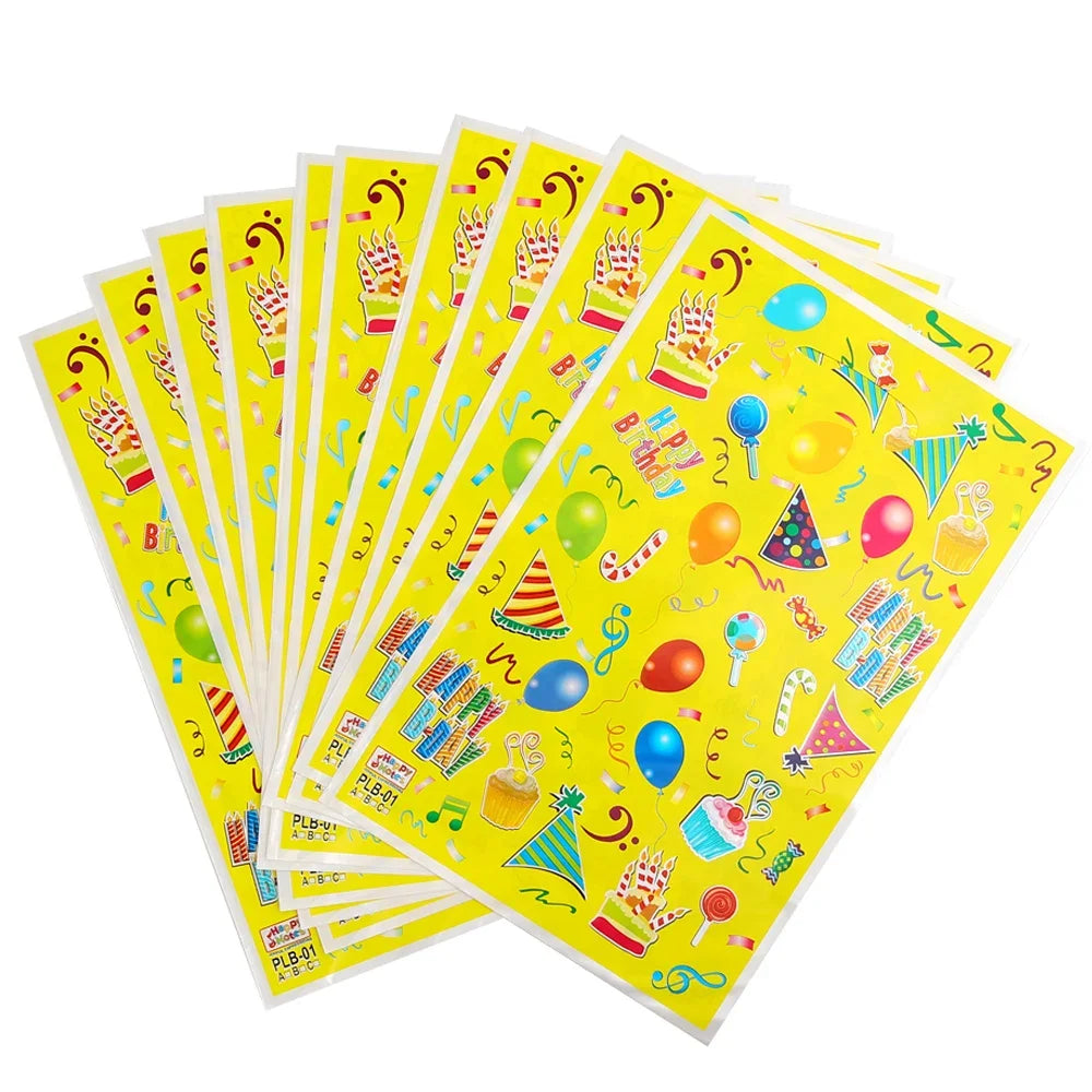 50/10PCS Birthday Party Candy Handbag Colorful Decorations Bag Cute Plastic Candy Cookie Chocolate Gifts Packaging Pouch