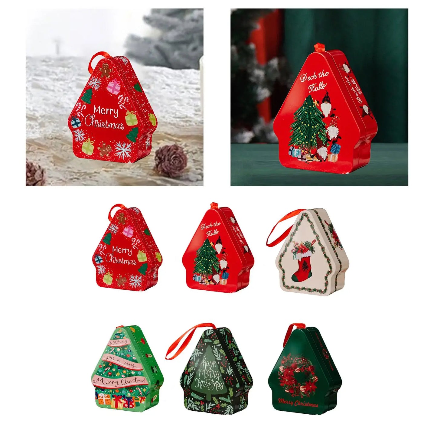 Christmas Candy Box Gifts Packaging Ornament Decorative Portable Goodies Bag