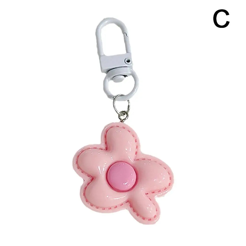 Candy Color Flower Keychain Lovely Flower Keychain Cute Backpack Ornaments Pendant Keyring For Bag Jewelry Gifts