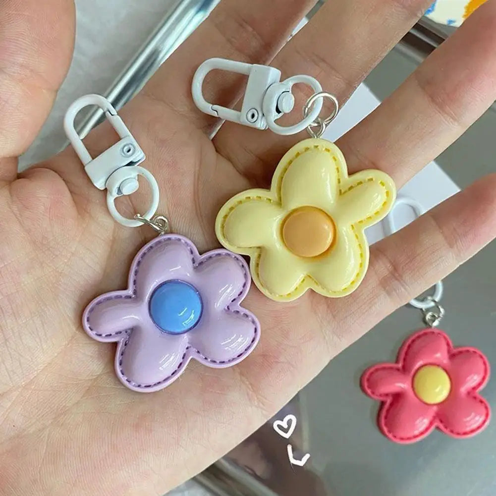 Candy Color Flower Keychain Lovely Flower Keychain Cute Backpack Ornaments Pendant Keyring For Bag Jewelry Gifts