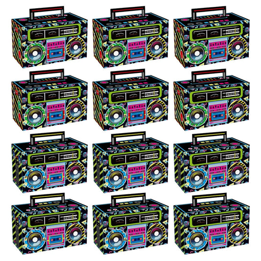 12 Pcs 80s Theme Party Decorations Gift Packing Cases Cookie Boxes Vintage Multifunction Wrapping Paper Candy Favors