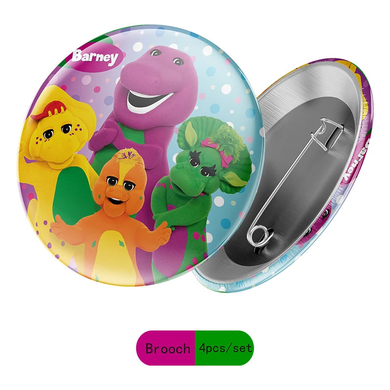 disney Barney Themed Birthday Party DIY Decorations Disposable water bottle label banner cake flag balloon Baby Shower Supplies