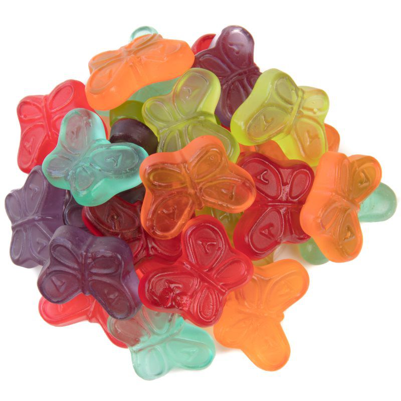 Gummi Butterflies - Mini Assorted Flavors Candy Toppings | TR Toppers G440-201 | Premium Dessert Toppings, Mix-Ins and Inclusions | Canadian Distribution-0